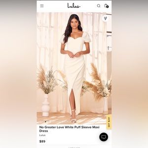 White Puff Sleeve Maxi Dress